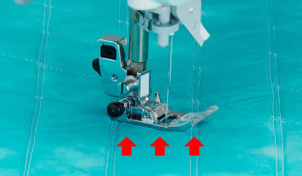 壓腳可以0.1mm單位進(jìn)行懸空縫制。