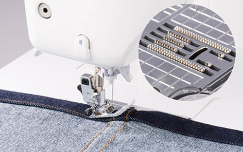 ●厚的勞動(dòng)布　3折卷邊縫