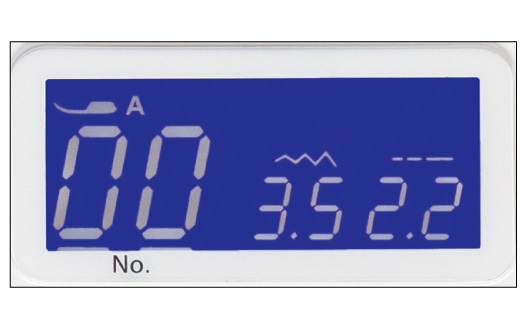 大きく見やすい液晶ディスプレイを搭載。 選ばれている模様番號やぬい目の幅?長さなどが一目で分かります。